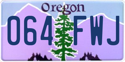 OR license plate 064FWJ