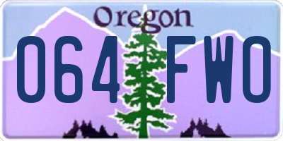OR license plate 064FWO