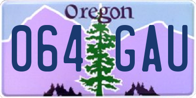 OR license plate 064GAU