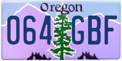 OR license plate 064GBF