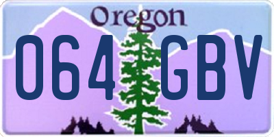 OR license plate 064GBV