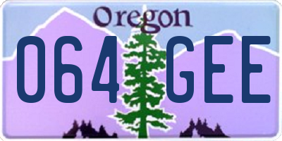 OR license plate 064GEE