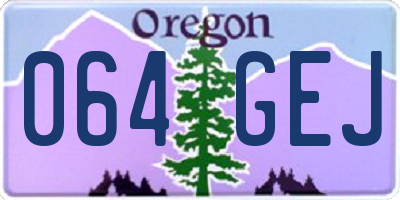 OR license plate 064GEJ