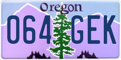 OR license plate 064GEK