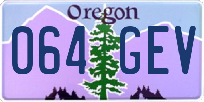 OR license plate 064GEV