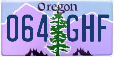 OR license plate 064GHF