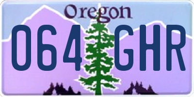 OR license plate 064GHR