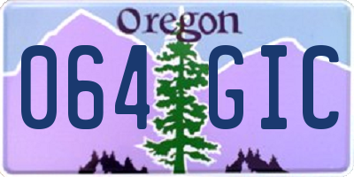 OR license plate 064GIC