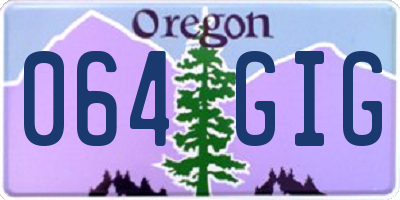 OR license plate 064GIG