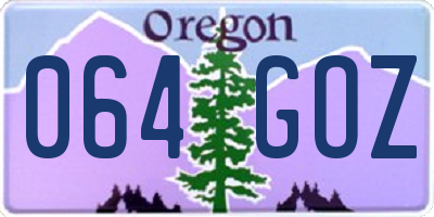 OR license plate 064GOZ