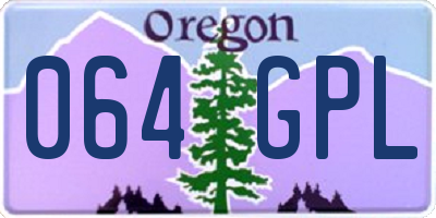 OR license plate 064GPL