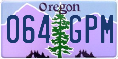 OR license plate 064GPM