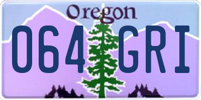 OR license plate 064GRI