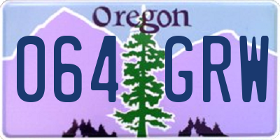 OR license plate 064GRW