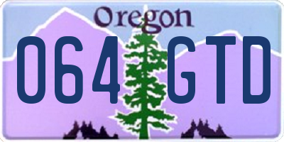 OR license plate 064GTD