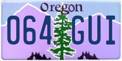 OR license plate 064GUI