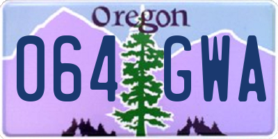 OR license plate 064GWA