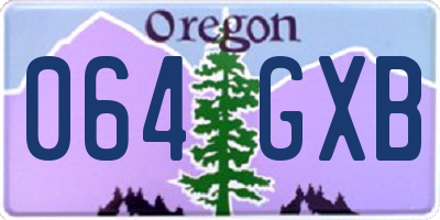 OR license plate 064GXB
