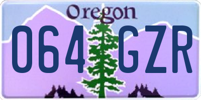 OR license plate 064GZR
