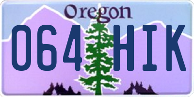 OR license plate 064HIK