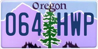 OR license plate 064HWP
