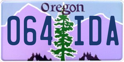 OR license plate 064IDA