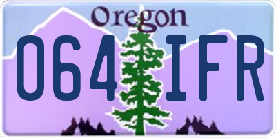 OR license plate 064IFR