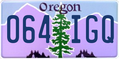 OR license plate 064IGQ