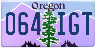 OR license plate 064IGT