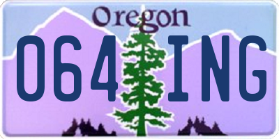 OR license plate 064ING