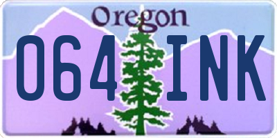 OR license plate 064INK