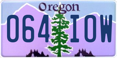 OR license plate 064IOW