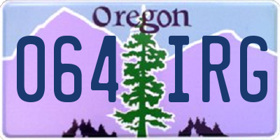 OR license plate 064IRG