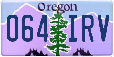 OR license plate 064IRV
