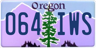 OR license plate 064IWS