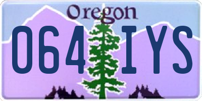 OR license plate 064IYS