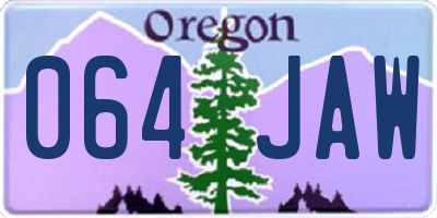 OR license plate 064JAW