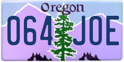 OR license plate 064JOE