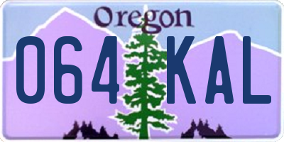 OR license plate 064KAL