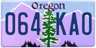 OR license plate 064KAO
