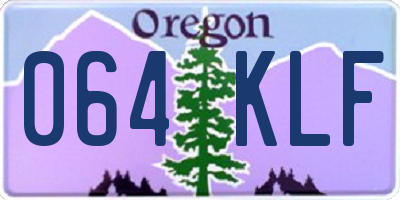 OR license plate 064KLF