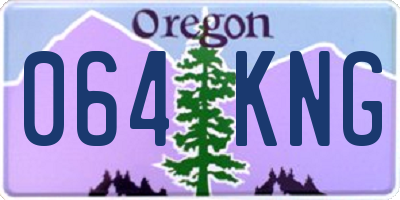 OR license plate 064KNG