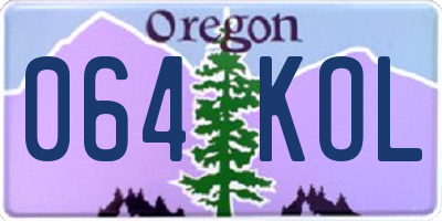 OR license plate 064KOL