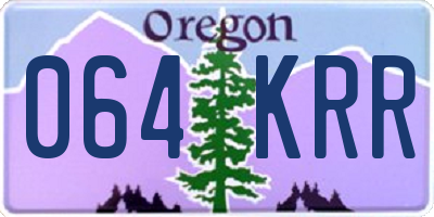 OR license plate 064KRR