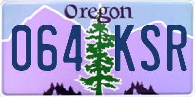 OR license plate 064KSR