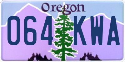 OR license plate 064KWA