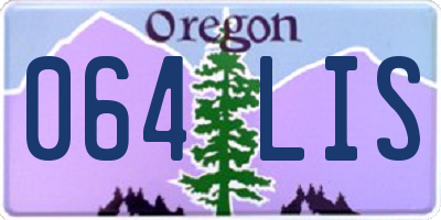 OR license plate 064LIS