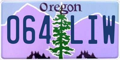 OR license plate 064LIW