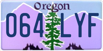 OR license plate 064LYF