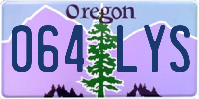 OR license plate 064LYS